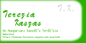 terezia kaszas business card